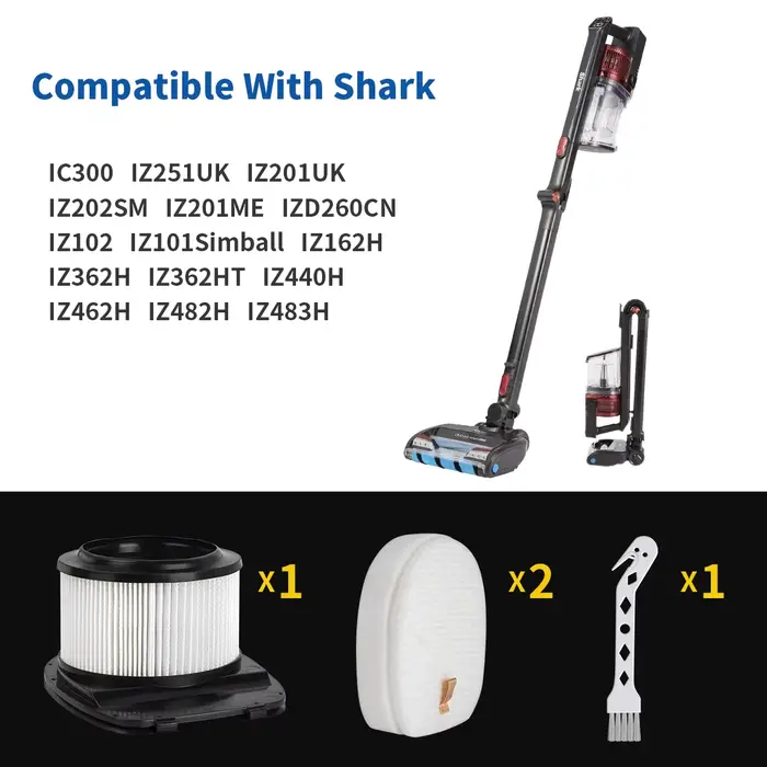 Filtre IZ361H pour aspirateur vertical sans fil Shark Rocket Pet Pro IZ162H IZ163H IZ362H IZ377H IZ440H XHF161H 617FJ140