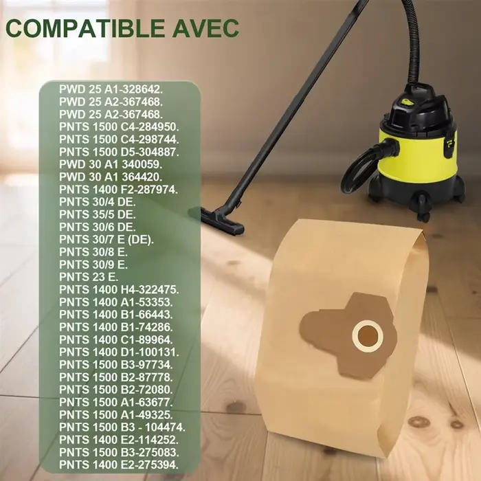 A83G-sacs à poussière pour aspirateur 12 pièces pour modèles Parkside-PWD 25 PWD 30 PNTS 1500 1600 A1