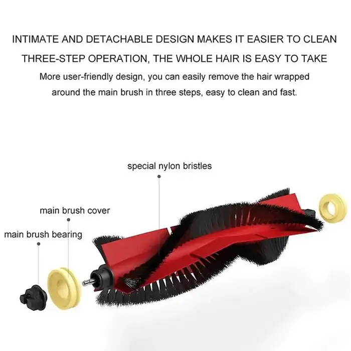 Brosse à rouleau principal détachable d'origine pour aspirateur Roborock S6 MaxV S6 S6 Pure E4 S4 S5 S5 Max S5 S50 S51 E25 E35 E2 C10