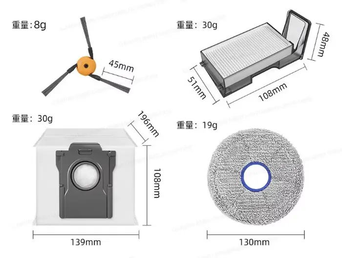 Accessoires complets pour aspirateur Dreame X60 Max Ultra/X60