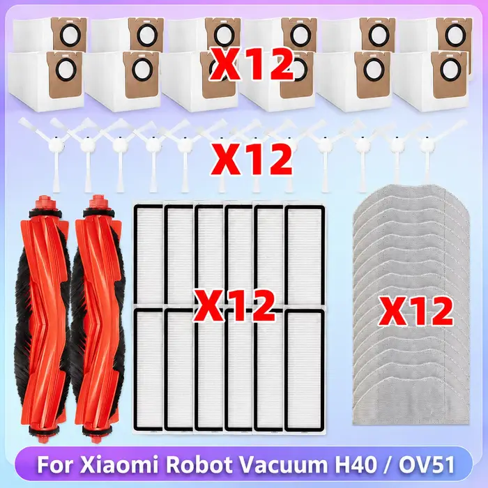 Compatible avec (Xiaomi Robot Vacuum H40 / OV51) Pièces d’aspirateur : sac à poussière