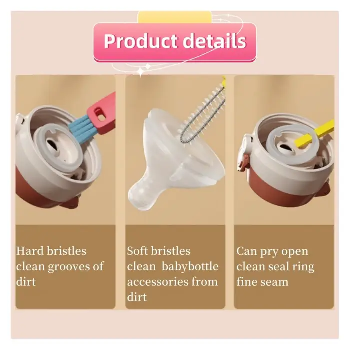 Brosse de nettoyage de couvercle de tasse 3 en 1
