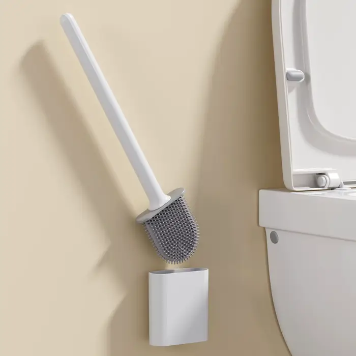 MINI brosse de toilette en Silicone anti-fuite d'eau avec Base Wc