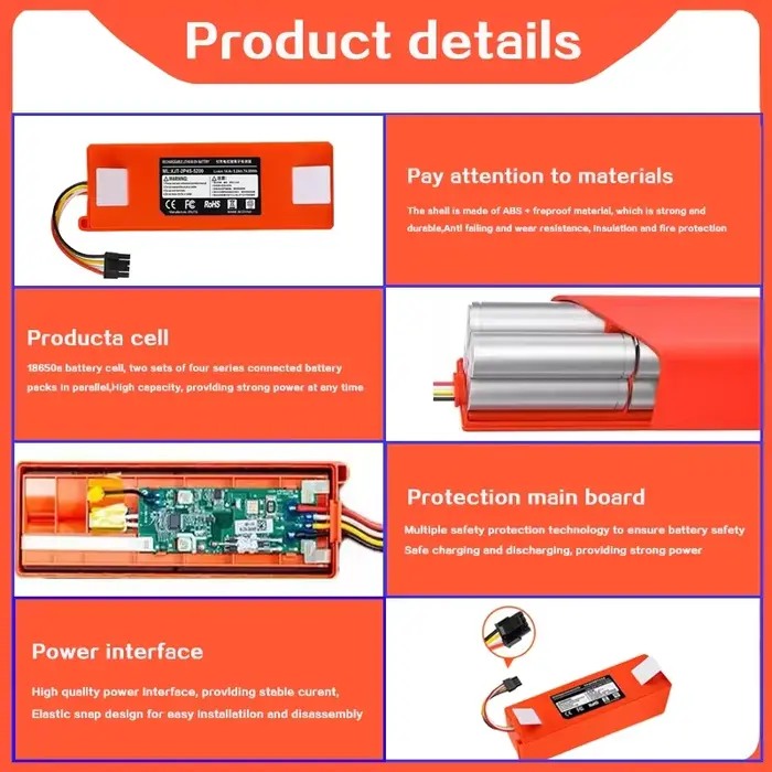 Batterie de remplacement pour aspirateur robot Xiaomi Roborock S55 S60 S65 S50 S51 S5 MAX S6