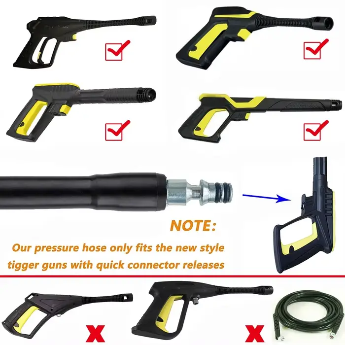 Tuyau de pistolet pour Lance de lavage pour adaptateur d'outils Parkside/connecteur de buses de prêt tuyau rapide Lance de pistolet de lavage à haute pression