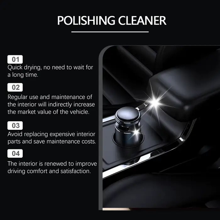 Nettoyant de polissage pour intérieur de voiture
