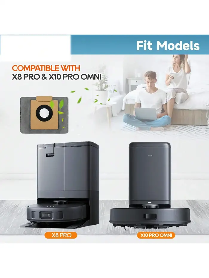 Sacs à poussière pour aspirateur Robot Eufy Clean X8 Pro et X10 Pro Omni et X8 Pro avec Station auto-vide
