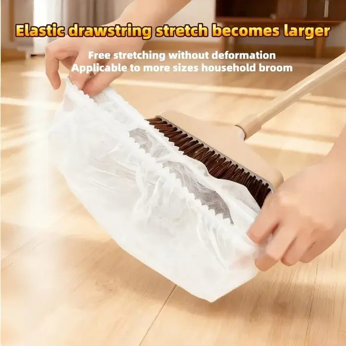 200 couvre-balais jetables | Adsorption électrostatique qui absorbe fortement les cheveux et la poussière