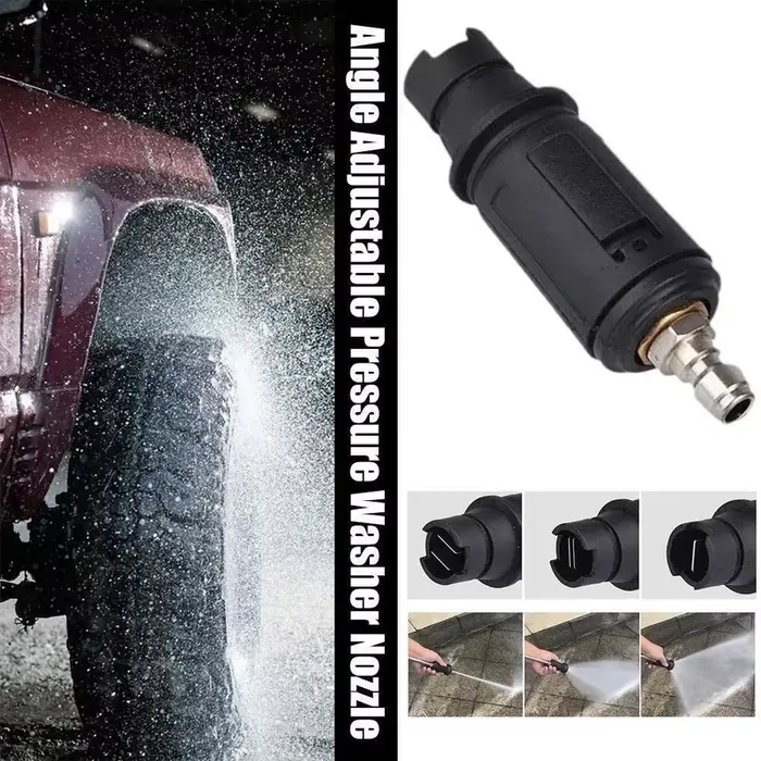 Buse de nettoyeur haute pression à angle réglable 3000 PSI - Pulvérisateur à connexion rapide 1/4'' pour le nettoyage de voitures et de jardins