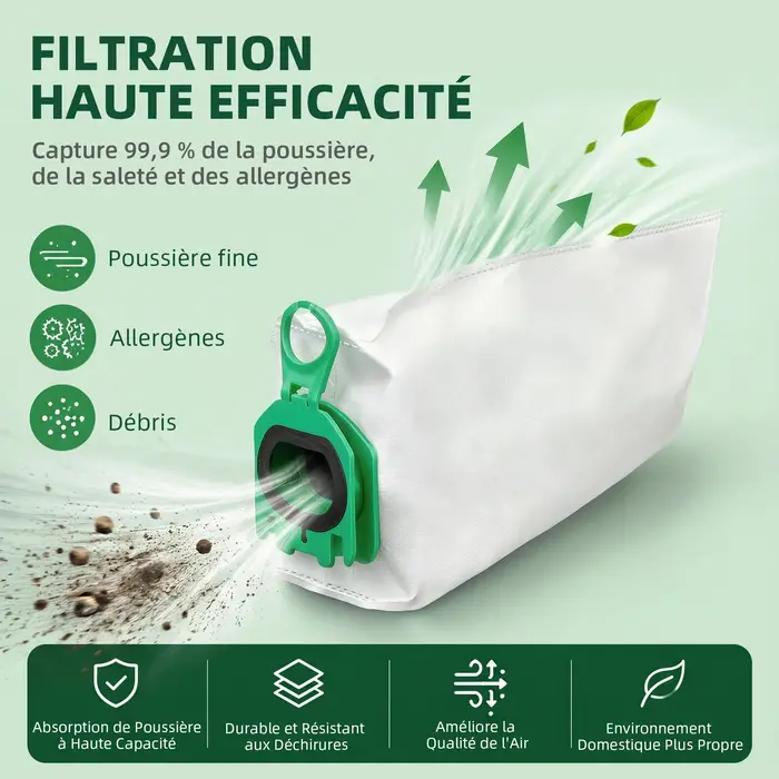Sacs pour aspirateur sans fil Vorwerk Kobold VB100 VB 100 FP100 FP 100