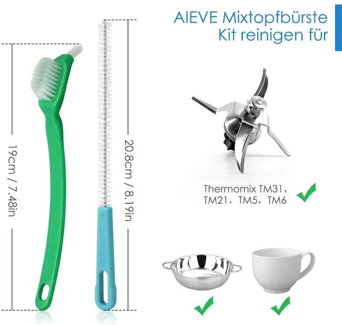 Lame couteau nettoyant bol Pot outil de lavage nettoyage brosse à récurer idéal pour Thermomix TM5 TM6 TM31 TM7 mélangeur Monsieur Cuisine