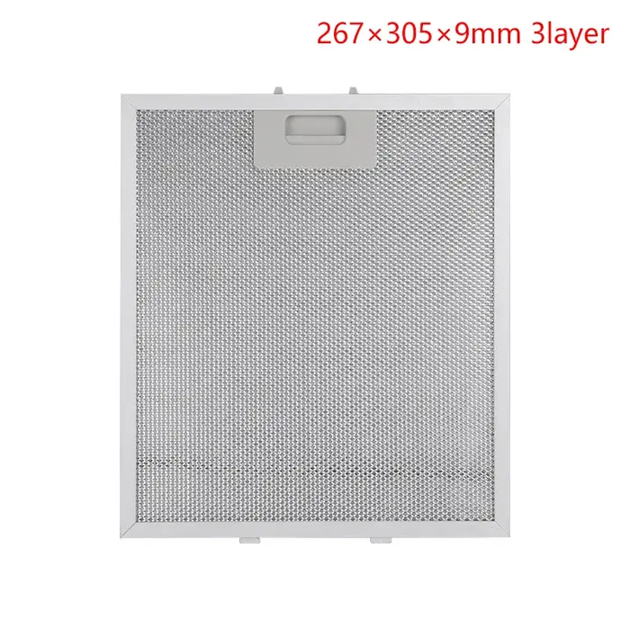 Filtres pour hotte de cuisine, extracteur de maille métallique, filtre d'aération, hottes de cuisine, filtre à huile, accessoires pour hotte de cuisine, plaque Al de séparation d'huile