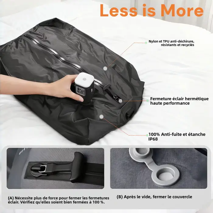 Sacs de compression sous vide pour bagages de voyage