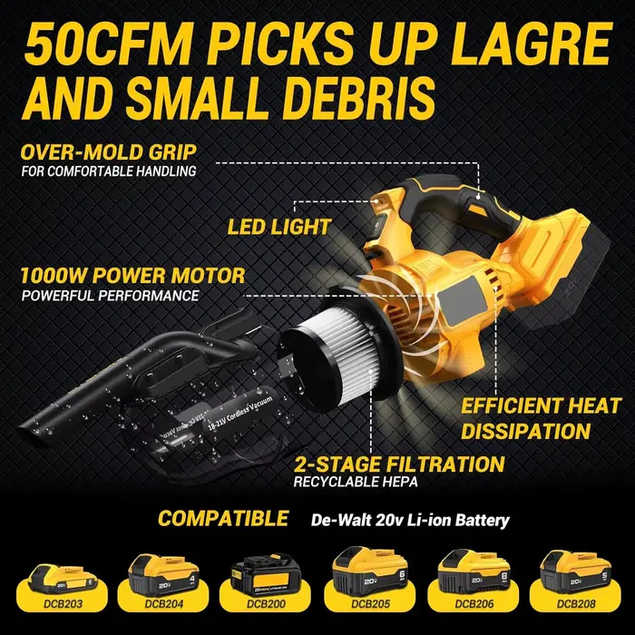 Aspirateur sans fil 400W pour aspirateur à main Portable Dewalt