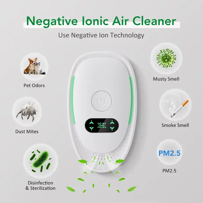 Purificateur d'air enfichable générateur d'ions négatifs Mini ioniseur d'air poussière fumée odeur s