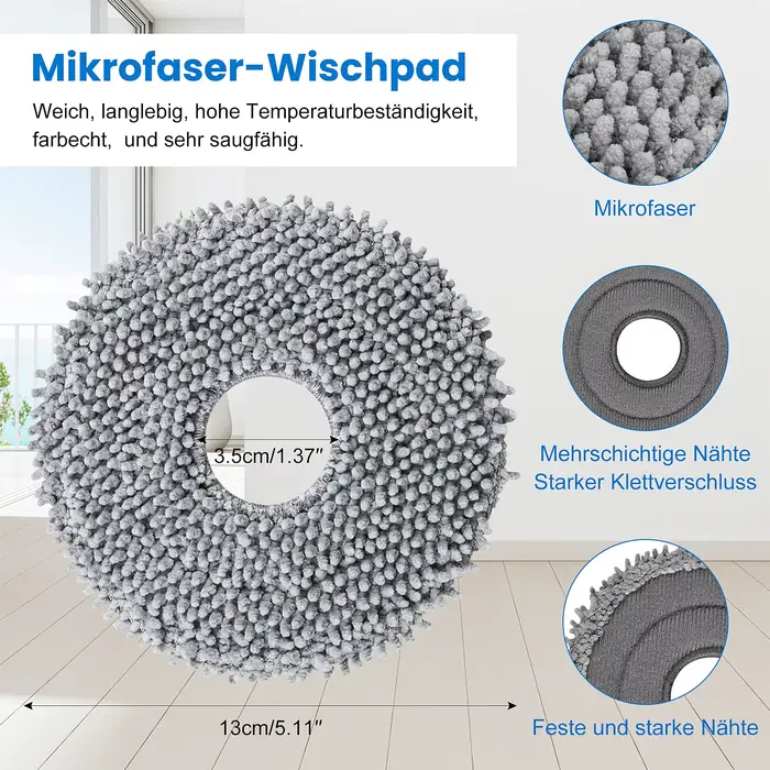 Lingettes vadrouille pour aspirateur Robot Roborock Saros 10R / Q Revo / Qrevo MaxV
