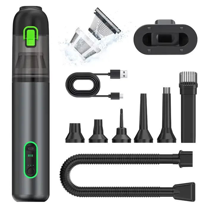 Aspirateur à main haute puissance humide/sec avec filtre HEPA, alimenté par USB, 8 fonctions en 1 po