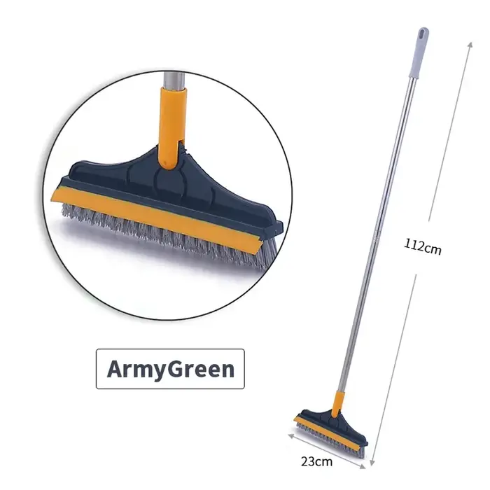 Brosse de nettoyage de sol 2-en-1 avec manche long