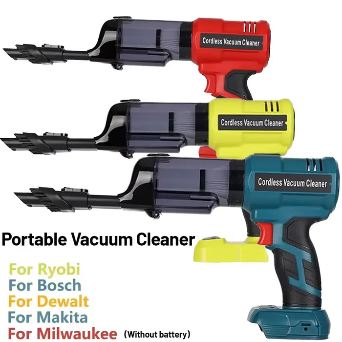 Aspirateur à main sans fil compatible avec les batteries Makita/Milwaukee/Dewalt/Bosch/Ryobi 18V