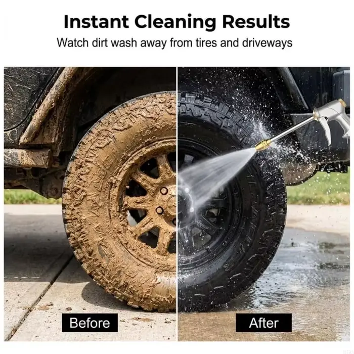 Pulvérisateur de nettoyage haute pression en acier inoxydable robuste pour lavage de voiture terrasse jardin et entretien extérieur durable