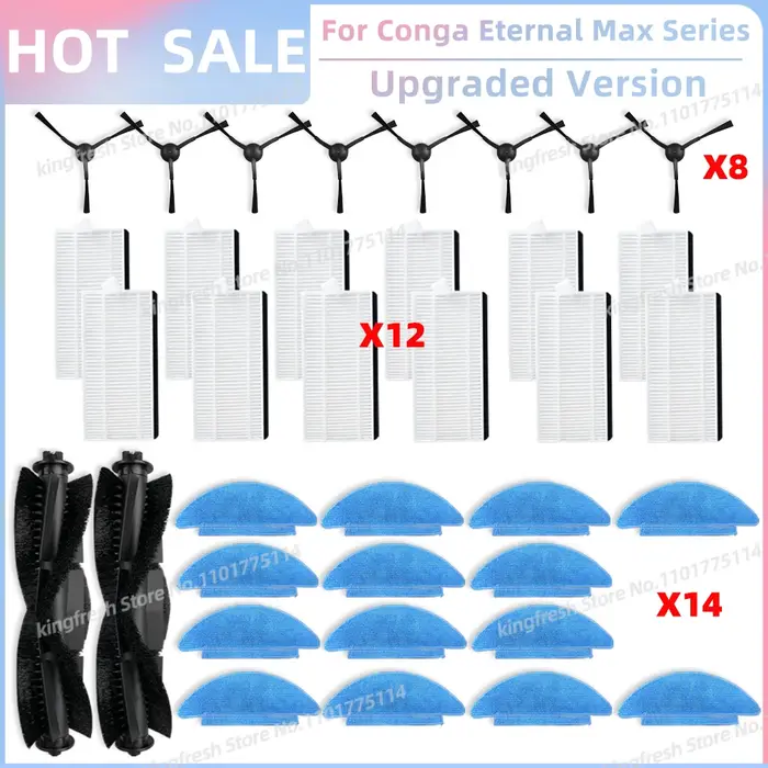 Compatible avec les pièces de rechange et accessoires du robot aspirateur Cecotec Conga Eternal Pet Max X-Treme