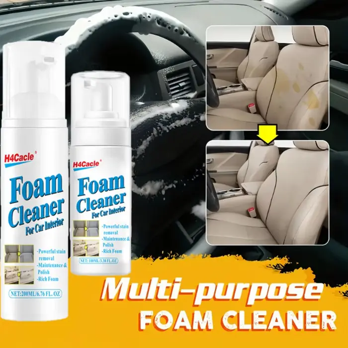 H4Cacle1pc 100 ml/200 ml nettoyant en mousse- dégraissant robuste pour les intérieurs de voiture