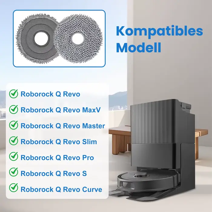 Lingettes vadrouille pour aspirateur Robot Roborock Saros 10R / Q Revo / Qrevo MaxV