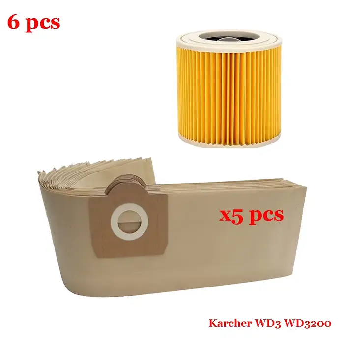 Pièces de rechange pour aspirateur Karcher MV3 WD3 WD3200 WD3300 A2204 A2656, sac à poussière de rem