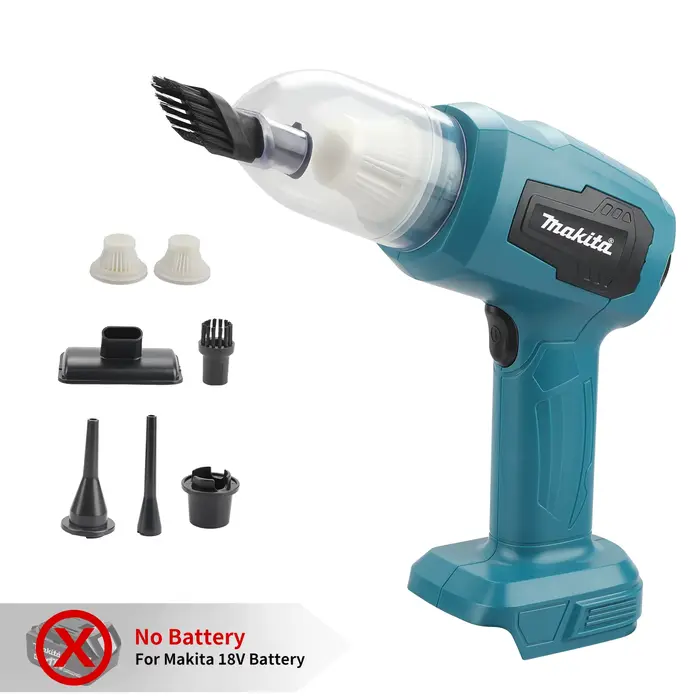 Aspirateur sans fil Makita 18V: 200W,10000Pa,capacité 180ML,7 buses, pour les tâches de nettoyage ef