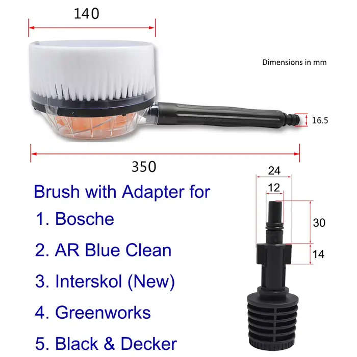 Brosse de lavage pour nettoyeur haute pression