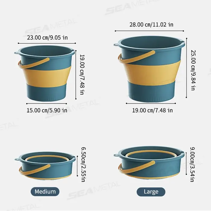 SEAMETAL 5L/10L seau pliable pour le lavage de voiture