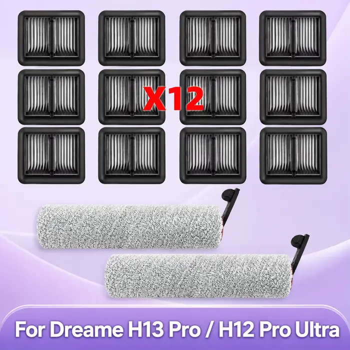 Compatible avec Dreame H13 Pro / H12 Pro Ultra Pièces d’aspirateur Brosse principale à rouleau Filtre HEPA Accessoires