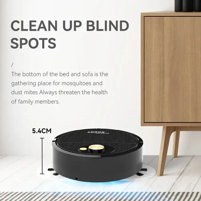 Aspirateur Mini Lenovo 3-en-1, robot aspirateur intelligent, robot de nettoyage domestique, balayage et lavage de la poussière pour la maison
