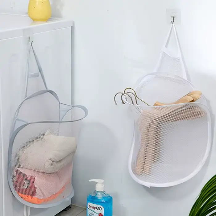 3140 panier à linge pliant organisateur pour vêtements sales salle de bain vêtements maille sac de r