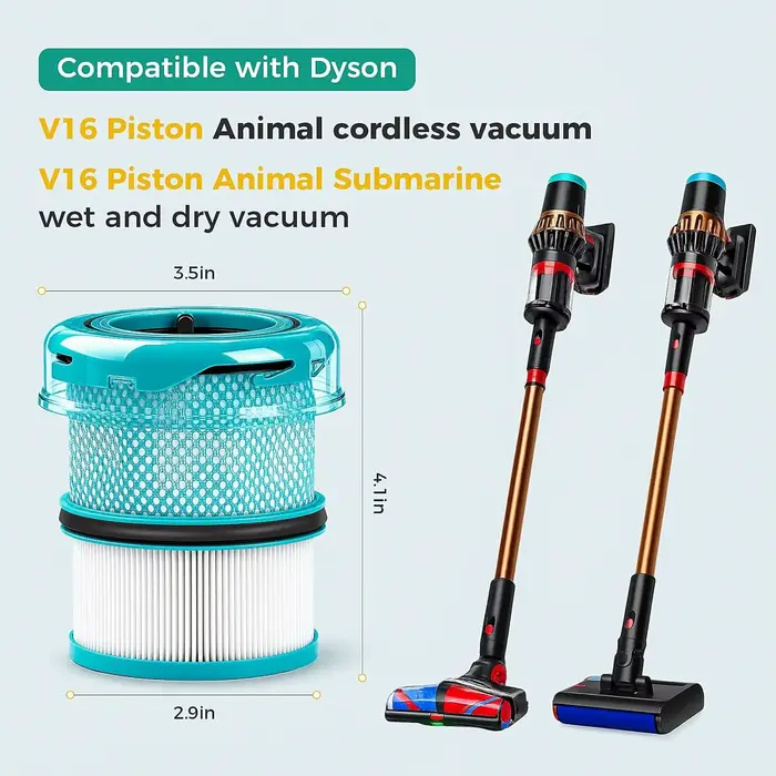 Filtres de remplacement HEPA lavables avec brosse de nettoyage pour aspirateur sans fil Dyson V16 Piston Animal & V16 Submarine