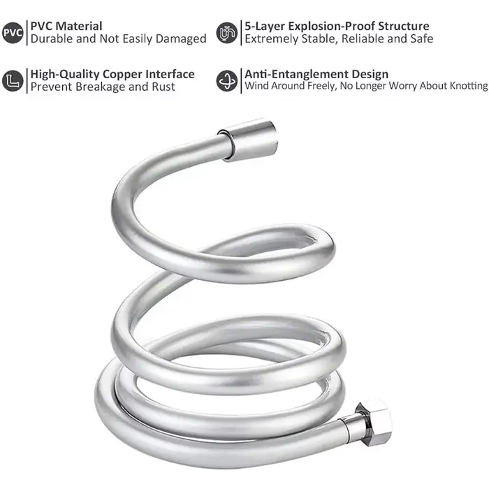 Tuyau de douche Flexible en PVC noir