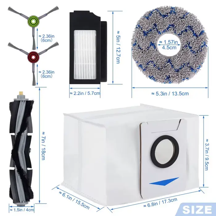 * ABUB – ensemble d'accessoires pour aspirateur Robot Ecovacs Deebot X1 Omni X1 Turbo X1 Plus, bross