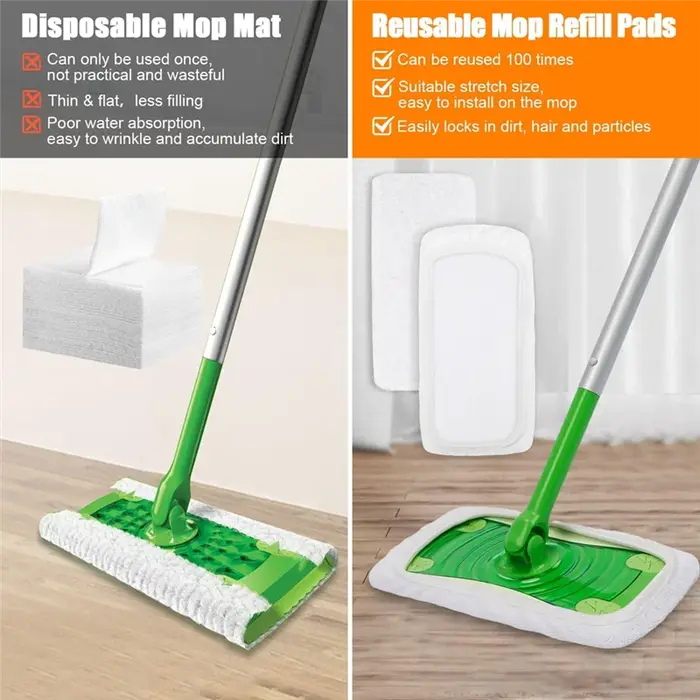 B84B-tampons de remplacement pour vadrouille humide-tampons de vadrouille en microfibre réutilisable