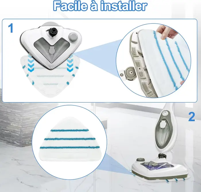 Housses en Microfibre Balai Vapeur Steam Accessoire Chiffons universel Triangle lavable pour Nettoyeur