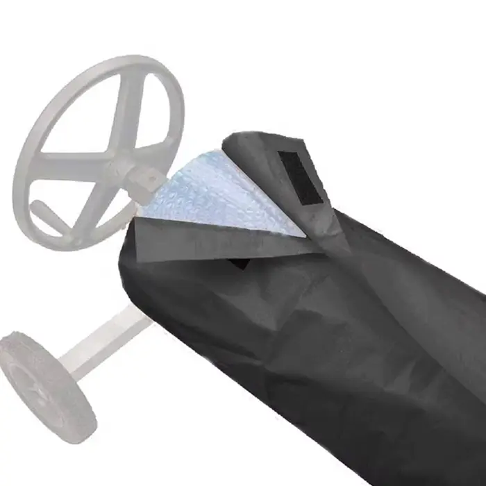 Couverture de piscine extérieure imperméable anti-UV, couverture solaire pour piscine, enrouleur de