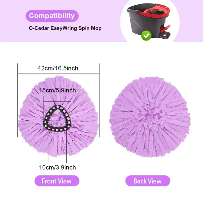 Recharges de vadrouille en microfibre de remplacement de couleur pour fil de coton triangulaire Vileda o-cedar