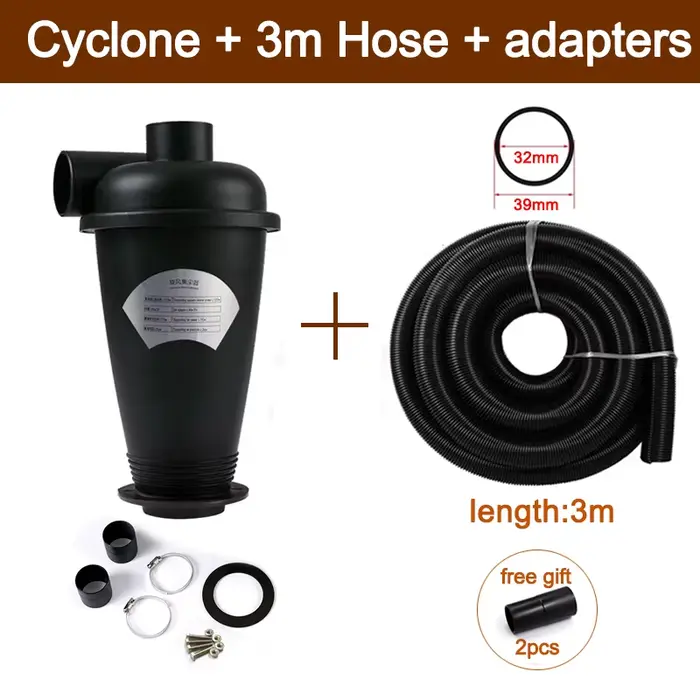 Ensemble de séparateurs Cyclone avec tuyau de diamètre intérieur de 32mm et adaptateur, collecteur d