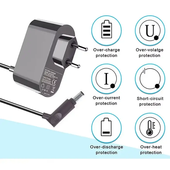 Chargeur compatible Dyson 30,45 V pour aspirateurs sans fil V10 V11 V12 V15 SV12 SV14 SV16 SV20 SV22 – Remplacement de l'alimentation électrique