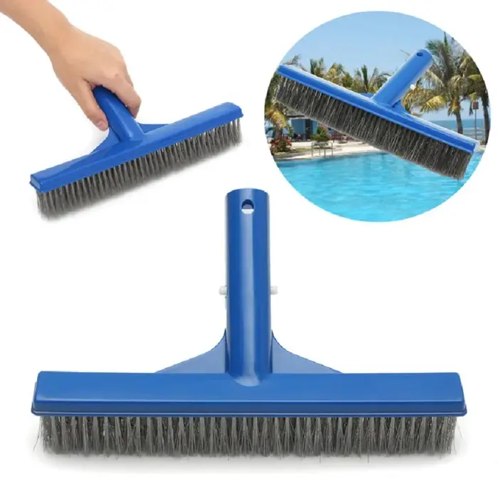 Brosse à algues robuste de 10 pouces en acier inoxydable pour le nettoyage des piscines