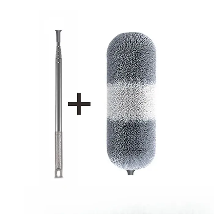 Balai à poussière en plumes de poulet extensible de 2,8 m, balai de nettoyage de plafond incurvé et