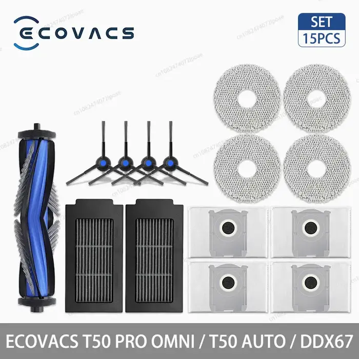 ECOVACS T50 PRO OMNI / T50 AUTO / DDX67 accessoires pour aspirateur Robot brosse latérale principale filtre Hepa vadrouille tissu sac à poussière pièces