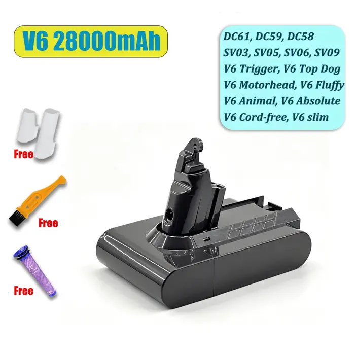 Batterie 21.6V 100% neuve, adaptée aux aspirateurs Dyson V6, série 16,8ah DC58 DC59 SV03 SV04 SV05 SV06 SV07 SV09