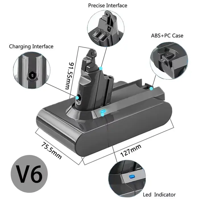 100% nouvelle batterie rechargeable pour aspirateur Dyson V6 V7 V8 série SV07 DC62 DC58 DC31 absolu moelleux Animal Pro Bateria