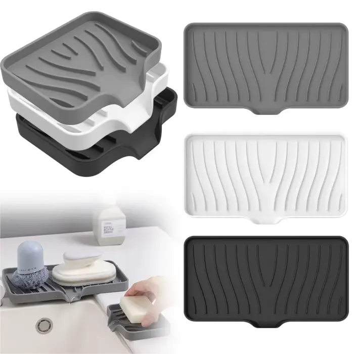 Boîte à savon de vidange en Silicone, 1 paquet, cuisine salle de bains, plateau d'évier antidérapant