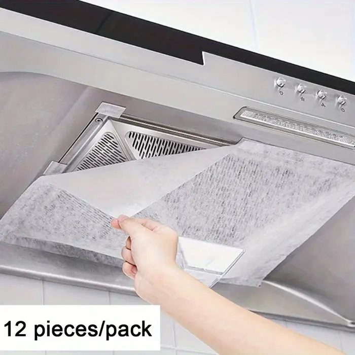 12 pièces jetable hotte filtre à huile papier Non-tissé